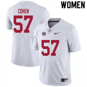 NCAA Women's Alabama Crimson Tide #57 Javion Cohen Stitched College 2020 Nike Authentic White Football Jersey CY17W83NW